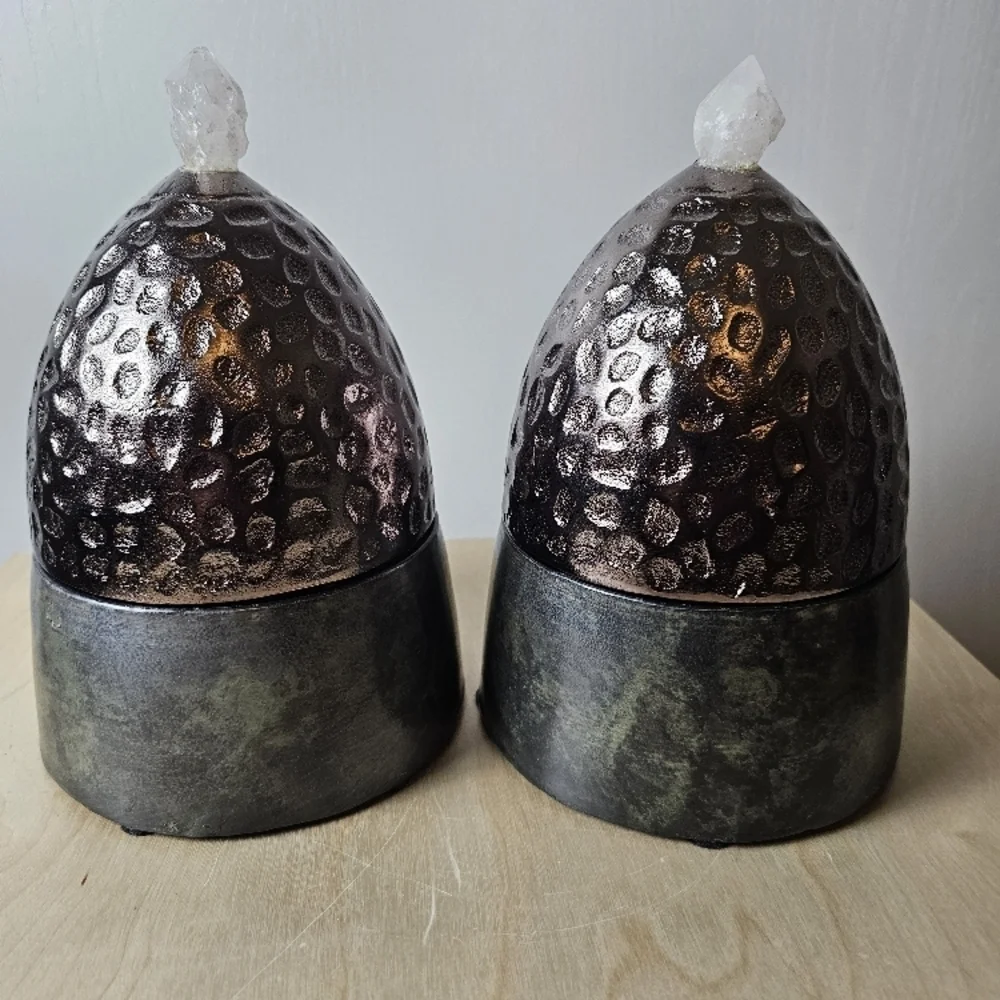 Cyan Designs Set of Two Aluminum & Iron Chestnut Containers